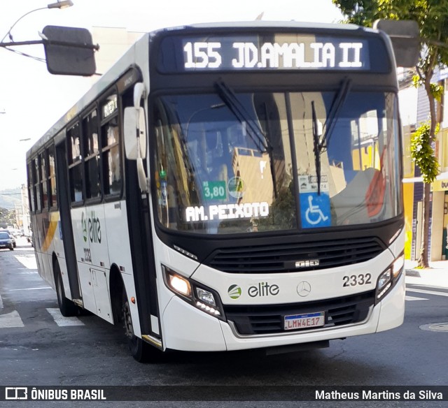Viação Elite 2332 na cidade de Volta Redonda, Rio de Janeiro, Brasil, por Matheus Martins da Silva. Número da foto: #7853402.