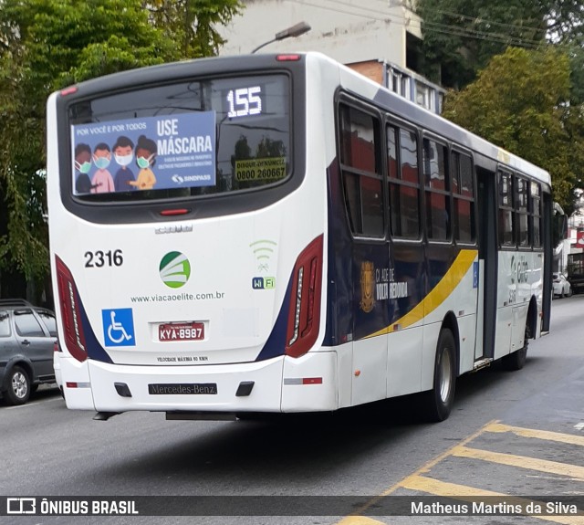 Viação Elite 2316 na cidade de Volta Redonda, Rio de Janeiro, Brasil, por Matheus Martins da Silva. Número da foto: #7856906.