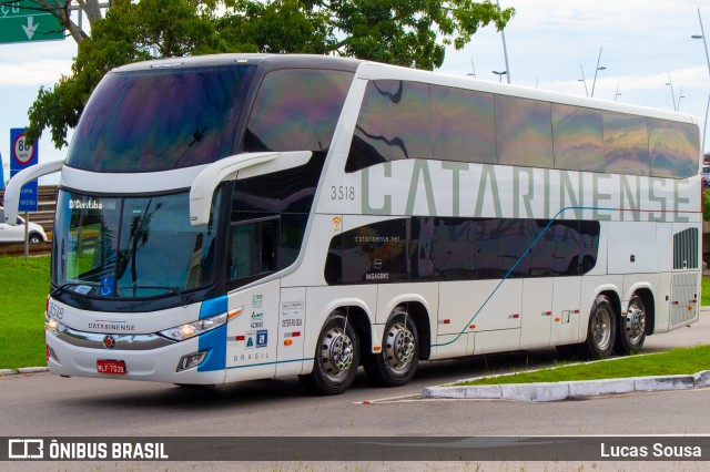 Auto Viação Catarinense 3518 na cidade de Florianópolis, Santa Catarina, Brasil, por Lucas Sousa. ID da foto: 7859042.