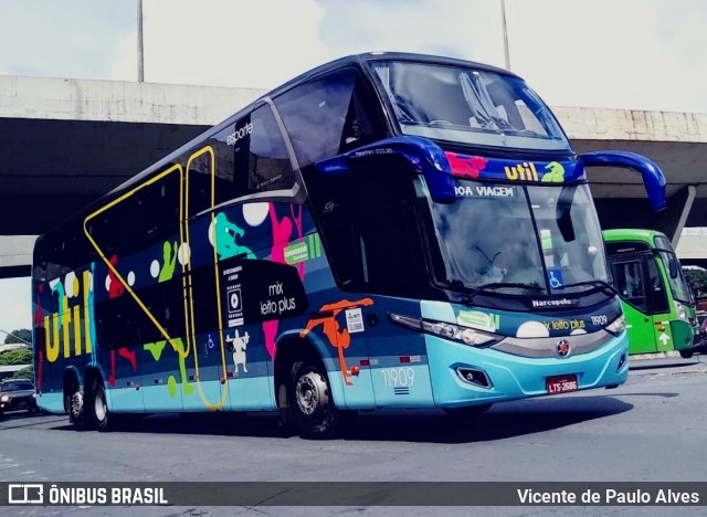 UTIL - União Transporte Interestadual de Luxo 11909 na cidade de Belo Horizonte, Minas Gerais, Brasil, por Vicente de Paulo Alves. ID da foto: 7862047.