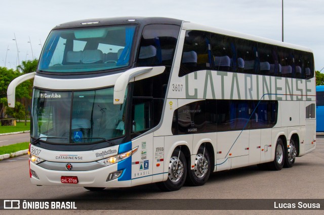 Auto Viação Catarinense 3607 na cidade de Florianópolis, Santa Catarina, Brasil, por Lucas Sousa. ID da foto: 7859046.