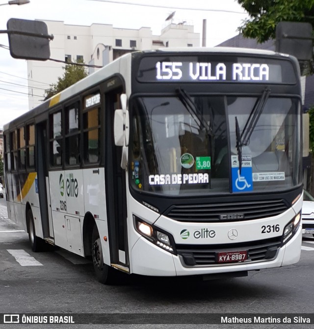 Viação Elite 2316 na cidade de Volta Redonda, Rio de Janeiro, Brasil, por Matheus Martins da Silva. Número da foto: #7862574.