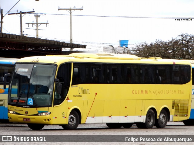 Viação Itapemirim 8705 na cidade de Vitória da Conquista, Bahia, Brasil, por Felipe Pessoa de Albuquerque. ID da foto: 7867317.