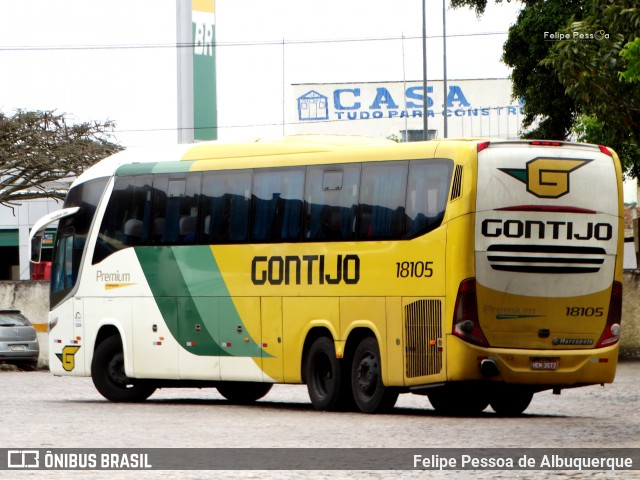 Empresa Gontijo de Transportes 18105 na cidade de Vitória da Conquista, Bahia, Brasil, por Felipe Pessoa de Albuquerque. ID da foto: 7866894.