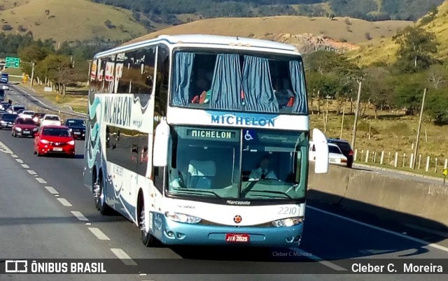 Michelon Turismo 2210 na cidade de Aparecida, São Paulo, Brasil, por Cleber C.  Moreira. ID da foto: 7870638.