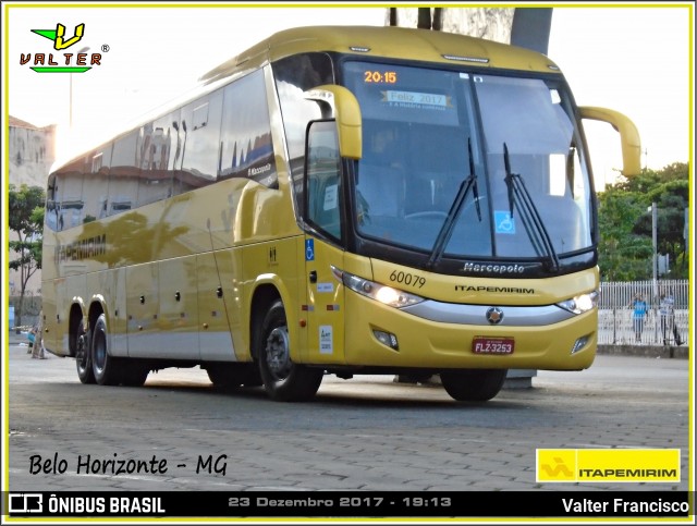 Viação Itapemirim 60079 na cidade de Belo Horizonte, Minas Gerais, Brasil, por Valter Francisco. Número da foto: #7869750.