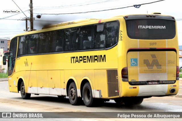 Viação Itapemirim 5099 na cidade de Vitória da Conquista, Bahia, Brasil, por Felipe Pessoa de Albuquerque. ID da foto: 7873502.