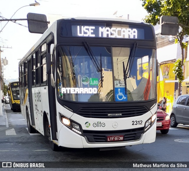 Viação Elite 2312 na cidade de Volta Redonda, Rio de Janeiro, Brasil, por Matheus Martins da Silva. ID da foto: 7871680.