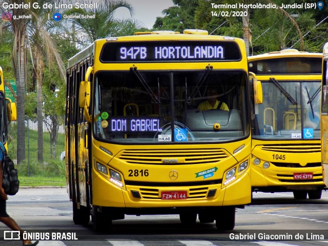 Viação Jundiaiense 2816 na cidade de Jundiaí, São Paulo, Brasil, por Gabriel Giacomin de Lima. ID da foto: 7873649.