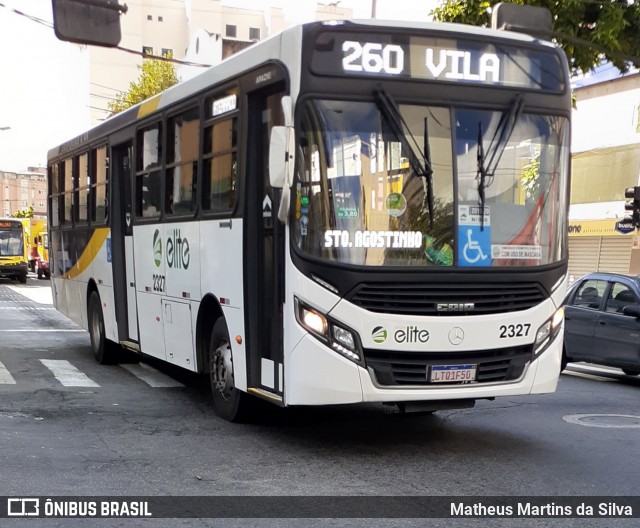 Viação Elite 2327 na cidade de Volta Redonda, Rio de Janeiro, Brasil, por Matheus Martins da Silva. ID da foto: 7874694.