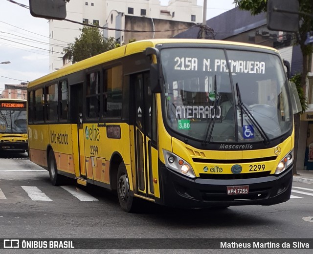 Viação Elite 2299 na cidade de Volta Redonda, Rio de Janeiro, Brasil, por Matheus Martins da Silva. ID da foto: 7874665.