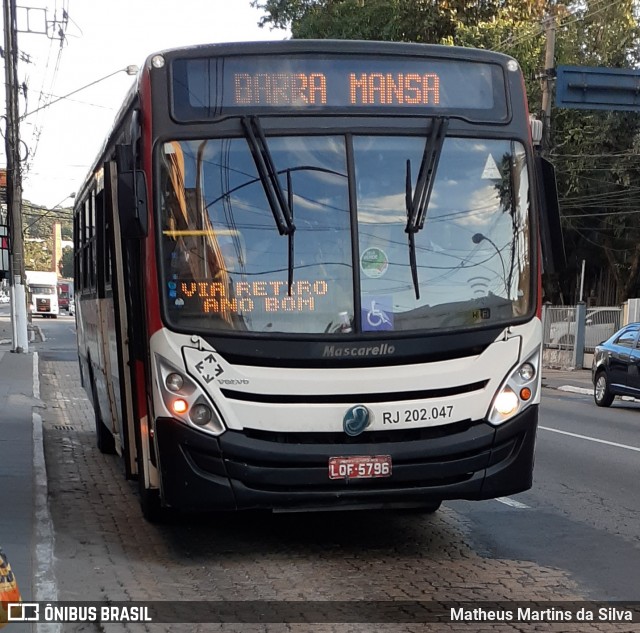 Viação Sul Fluminense RJ 202.047 na cidade de Volta Redonda, Rio de Janeiro, Brasil, por Matheus Martins da Silva. ID da foto: 7877328.