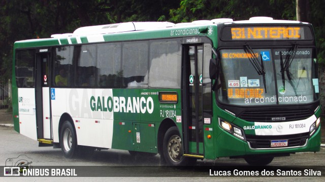 Viação Galo Branco RJ 181.084 na cidade de Niterói, Rio de Janeiro, Brasil, por Lucas Gomes dos Santos Silva. Número da foto: #7877632.