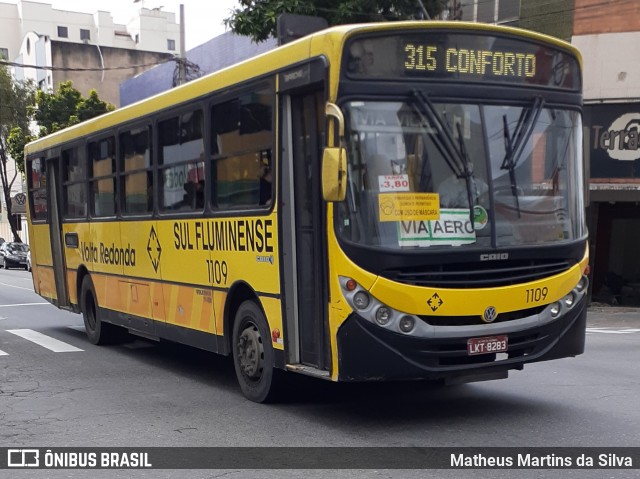 Viação Sul Fluminense 1109 na cidade de Volta Redonda, Rio de Janeiro, Brasil, por Matheus Martins da Silva. ID da foto: 7877344.