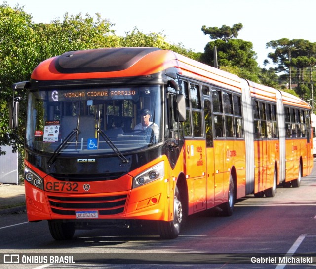 Viação Cidade Sorriso GE732 na cidade de Curitiba, Paraná, Brasil, por Gabriel Michalski. ID da foto: 7798600.