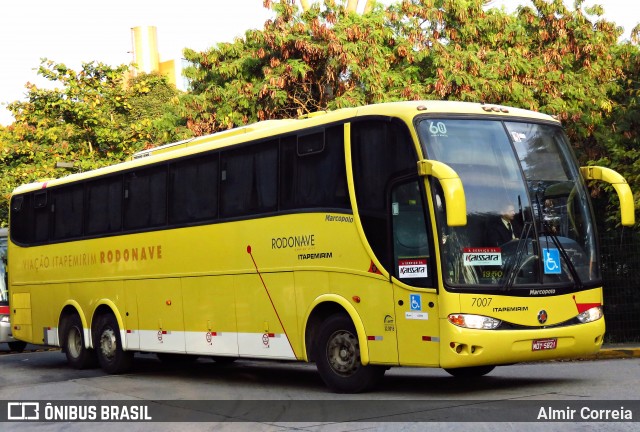 Viação Itapemirim 7007 na cidade de São Paulo, São Paulo, Brasil, por Almir Correia. ID da foto: 7799890.