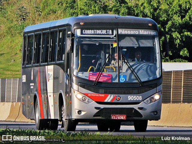 Empresa de Ônibus Pássaro Marron 90508 na cidade de Aparecida, São Paulo, Brasil, por Luiz Krolman. Número da foto: #7799095.