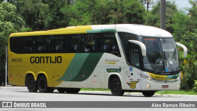 Empresa Gontijo de Transportes 18670 na cidade de Taubaté, São Paulo, Brasil, por Alex Ramos Ribeiro. ID da foto: 7800829.