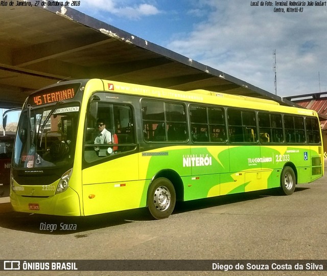 Santo Antônio Transportes Niterói 2.2.033 na cidade de Niterói, Rio de Janeiro, Brasil, por Diego de Souza Costa da Silva. ID da foto: 7882214.