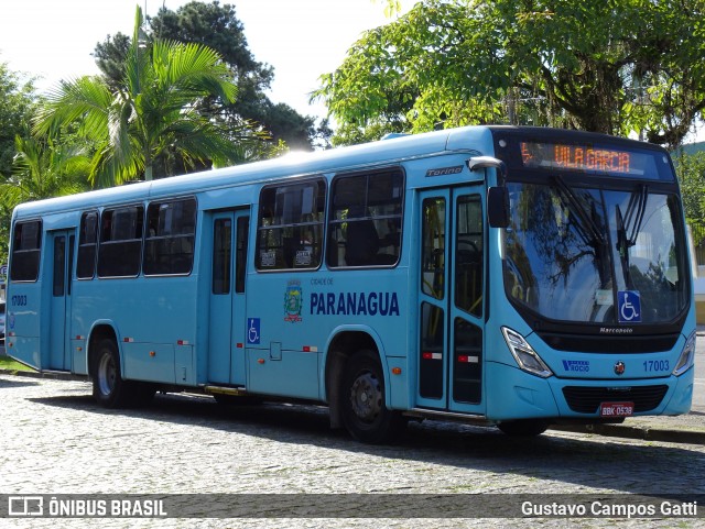 Viação Rocio 17003 na cidade de Paranaguá, Paraná, Brasil, por Gustavo Campos Gatti. Número da foto: #7881049.