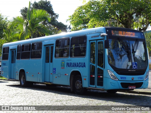 Viação Rocio 17003 na cidade de Paranaguá, Paraná, Brasil, por Gustavo Campos Gatti. ID da foto: 7881049.