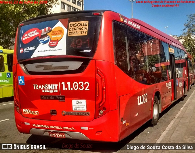 Auto Lotação Ingá 1.1.032 na cidade de Niterói, Rio de Janeiro, Brasil, por Diego de Souza Costa da Silva. Número da foto: #7883988.