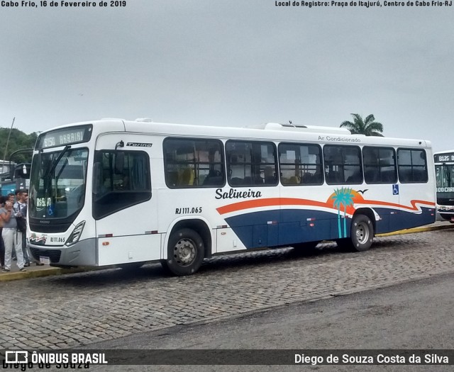 Auto Viação Salineira RJ 111.065 na cidade de Cabo Frio, Rio de Janeiro, Brasil, por Diego de Souza Costa da Silva. ID da foto: 7883952.