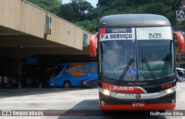 Lirabus 12143 na cidade de Santos, São Paulo, Brasil, por Guilherme Silva. ID da foto: 7883024.