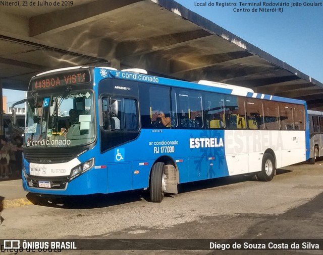 Viação Estrela RJ 177.030 na cidade de Niterói, Rio de Janeiro, Brasil, por Diego de Souza Costa da Silva. ID da foto: 7883972.