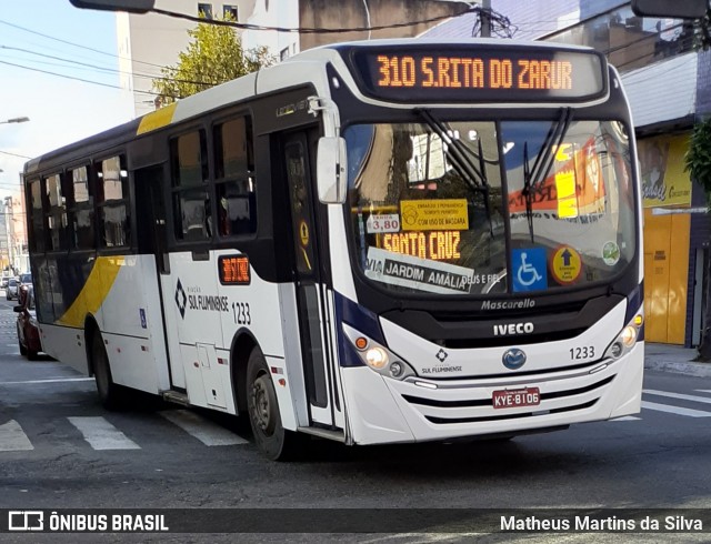 Viação Sul Fluminense 1233 na cidade de Volta Redonda, Rio de Janeiro, Brasil, por Matheus Martins da Silva. ID da foto: 7883330.