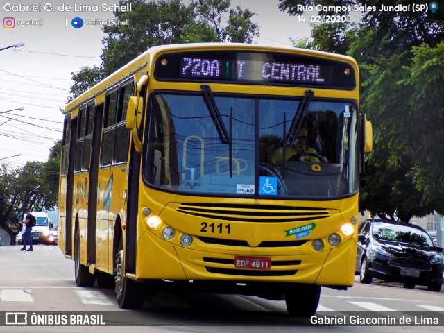 Viação Jundiaiense 2111 na cidade de Jundiaí, São Paulo, Brasil, por Gabriel Giacomin de Lima. Número da foto: #7803226.