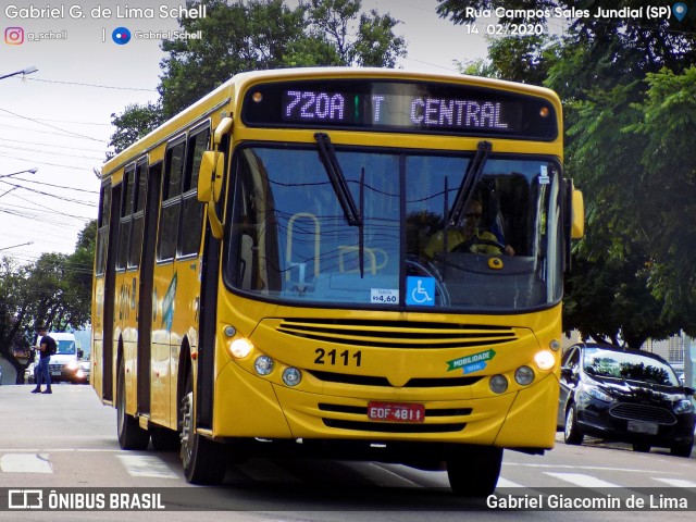 Viação Jundiaiense 2111 na cidade de Jundiaí, São Paulo, Brasil, por Gabriel Giacomin de Lima. ID da foto: 7803226.