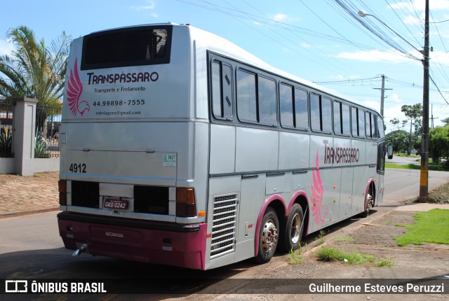 Trans Pássaro Transporte e Fretamento 4912 na cidade de Campo Mourão, Paraná, Brasil, por Guilherme Esteves Peruzzi. ID da foto: 7809544.