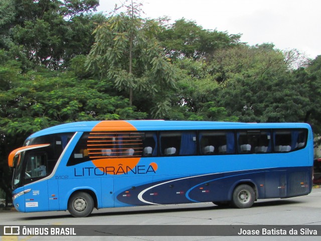 Litorânea Transportes Coletivos 5102 na cidade de São Paulo, São Paulo, Brasil, por Joase Batista da Silva. ID da foto: 7807343.