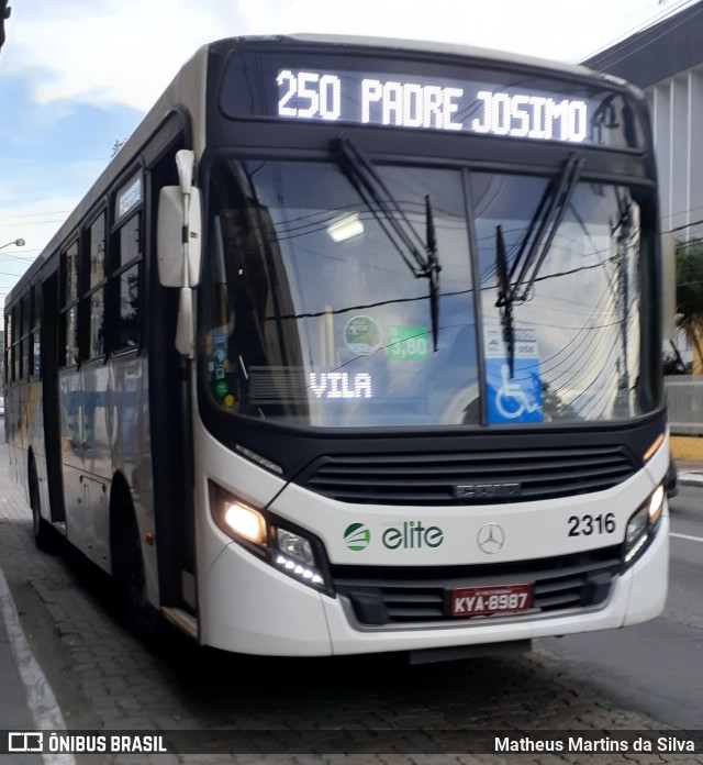 Viação Elite 2316 na cidade de Volta Redonda, Rio de Janeiro, Brasil, por Matheus Martins da Silva. Número da foto: #7807574.