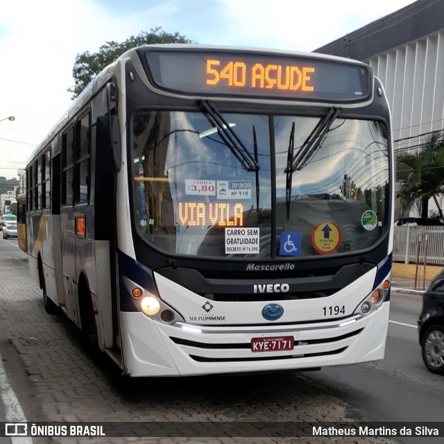 Viação Sul Fluminense 1194 na cidade de Volta Redonda, Rio de Janeiro, Brasil, por Matheus Martins da Silva. Número da foto: #7807571.