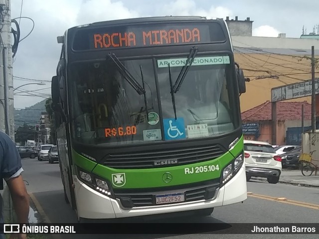 Viação Vera Cruz RJ 205.104 na cidade de Rio de Janeiro, Rio de Janeiro, Brasil, por Jhonathan Barros. ID da foto: 7815970.