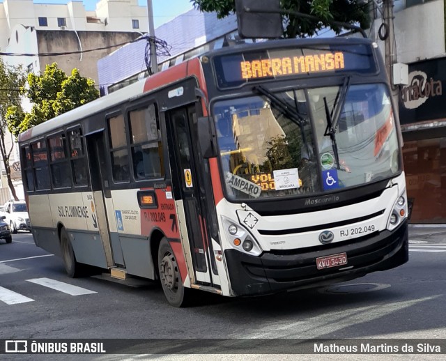 Viação Sul Fluminense RJ 202.049 na cidade de Volta Redonda, Rio de Janeiro, Brasil, por Matheus Martins da Silva. ID da foto: 7817226.