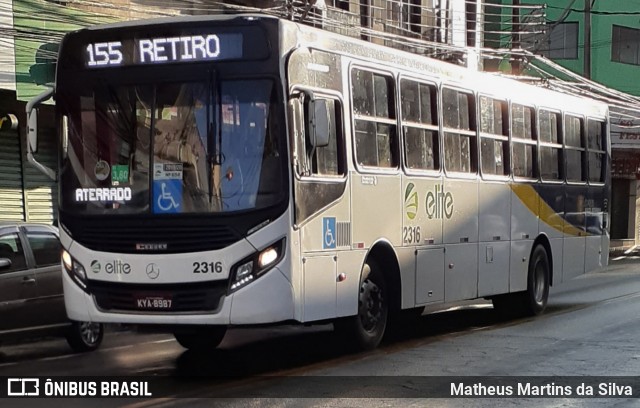 Viação Elite 2316 na cidade de Volta Redonda, Rio de Janeiro, Brasil, por Matheus Martins da Silva. Número da foto: #7817198.