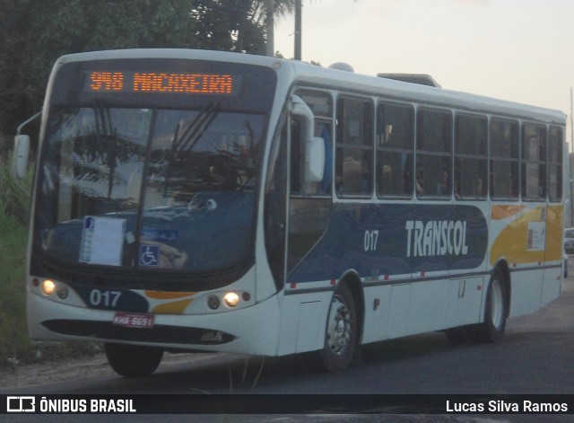 Transcol - Transportes Coletivos Ltda. 017 na cidade de Recife, Pernambuco, Brasil, por Lucas Ramos. ID da foto: 7887551.