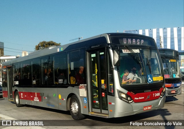 Viação Campo Belo 7 2488 na cidade de São Paulo, São Paulo, Brasil, por Felipe Goncalves do Vale. Número da foto: #7888365.