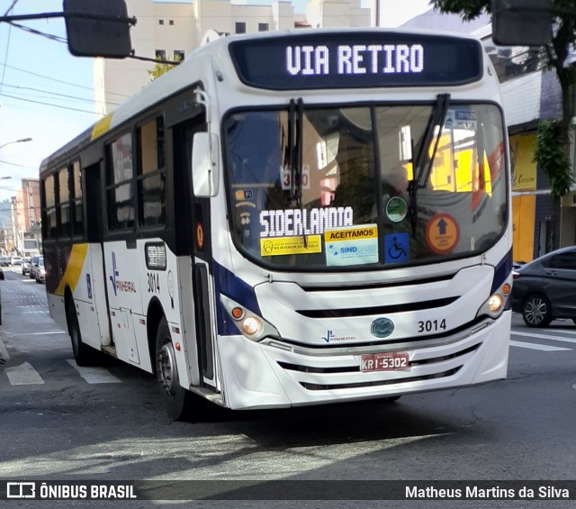 Viação Pinheiral 3014 na cidade de Volta Redonda, Rio de Janeiro, Brasil, por Matheus Martins da Silva. ID da foto: 7886330.