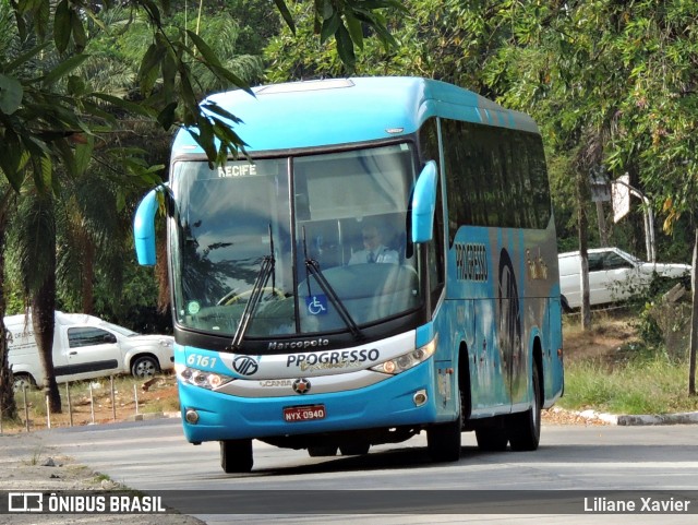 Auto Viação Progresso 6161 na cidade de Recife, Pernambuco, Brasil, por Liliane Xavier. ID da foto: 7886503.