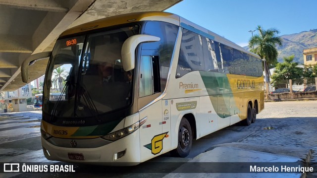 Empresa Gontijo de Transportes 18635 na cidade de Governador Valadares, Minas Gerais, Brasil, por Marcelo Henrique. ID da foto: 7914699.