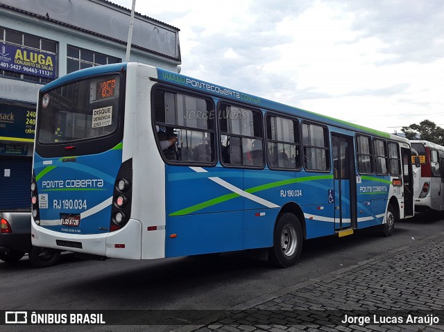 Viação Ponte Coberta RJ 190.034 na cidade de Rio de Janeiro, Rio de Janeiro, Brasil, por Jorge Lucas Araújo. Número da foto: #7917405.