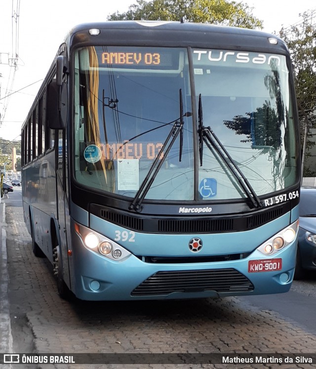 Tursan - Turismo Santo André RJ 597.054 na cidade de Volta Redonda, Rio de Janeiro, Brasil, por Matheus Martins da Silva. Número da foto: #7921838.