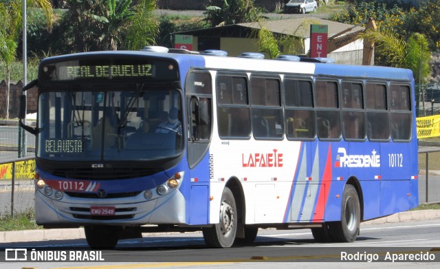 Viação Presidente Lafaiete 10112 na cidade de Conselheiro Lafaiete, Minas Gerais, Brasil, por Rodrigo  Aparecido. ID da foto: 7923129.