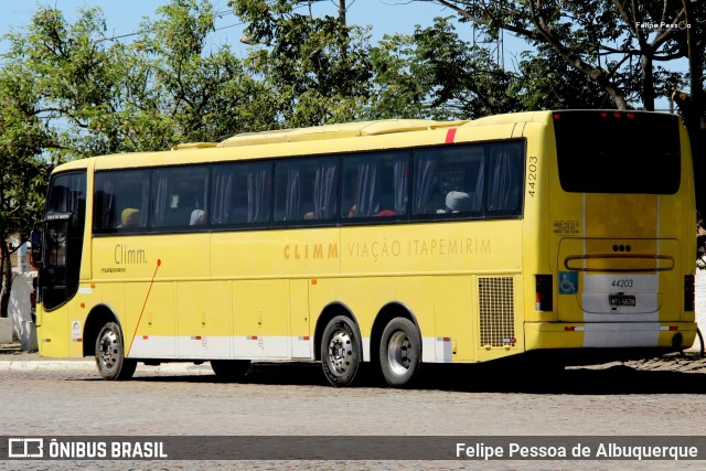 Viação Itapemirim 44203 na cidade de Vitória da Conquista, Bahia, Brasil, por Felipe Pessoa de Albuquerque. ID da foto: 7923583.