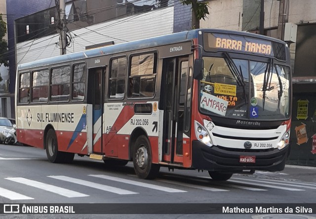 Viação Sul Fluminense RJ 202.056 na cidade de Volta Redonda, Rio de Janeiro, Brasil, por Matheus Martins da Silva. Número da foto: #7921873.