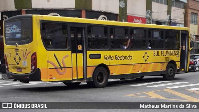 Viação Sul Fluminense 1118 na cidade de Volta Redonda, Rio de Janeiro, Brasil, por Matheus Martins da Silva. ID da foto: 7926596.